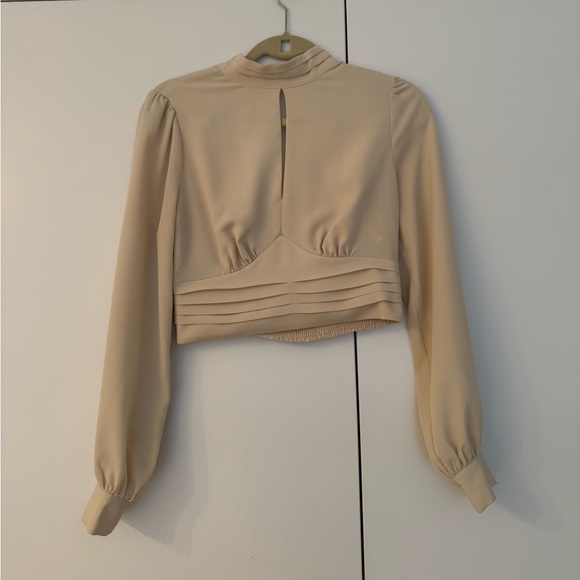 J.O.A. Tops - J.O.A. Cream Long Sleeve Blouse